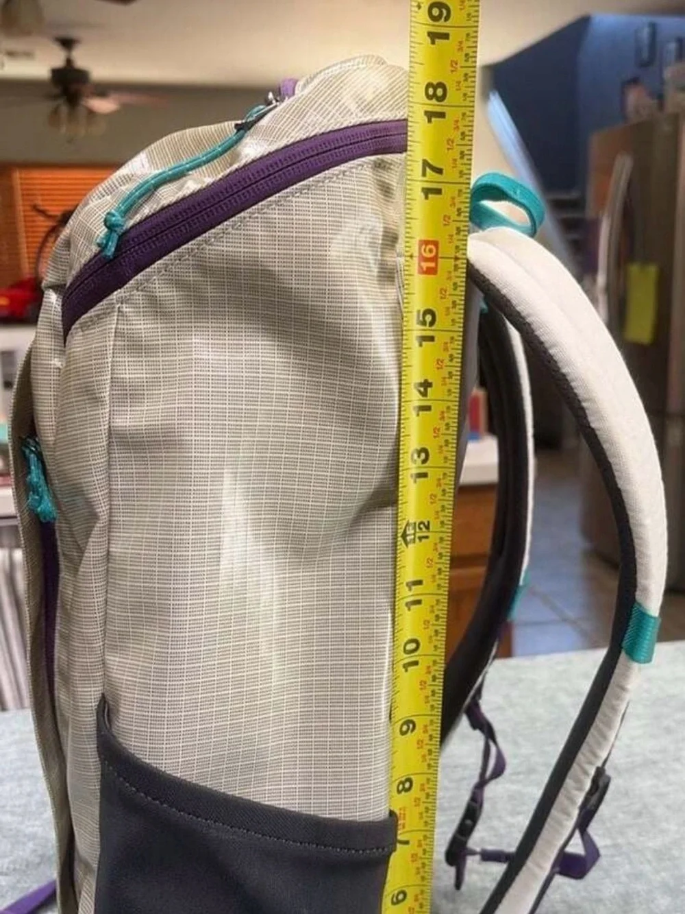 Retired Patagonia White Backpack with Purple & Teal Accents